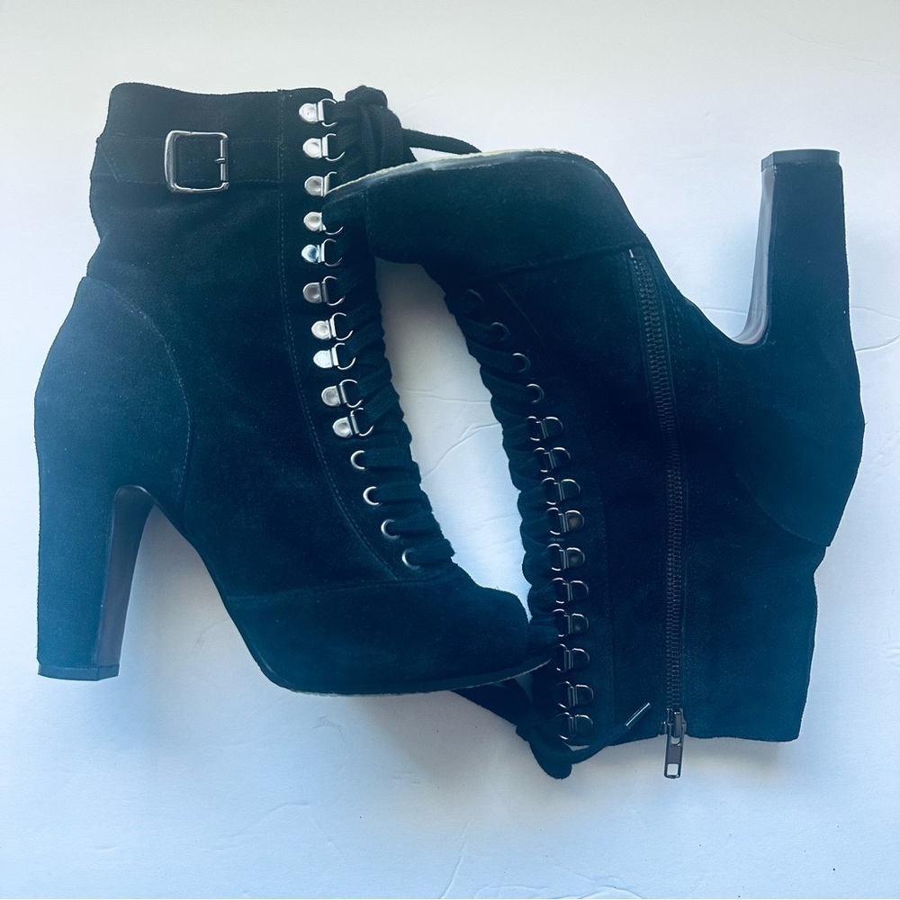Sam Edelman Belmont Suede Lace-Up Booties- 8.5